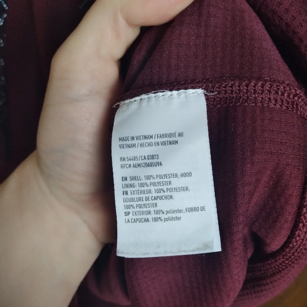 American Eagle Active Flex Red Waffle Knit Spell Out Hoodie Size Small - Picture 9 of 12